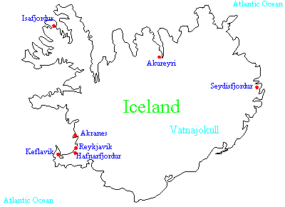 Outline Map of Iceland